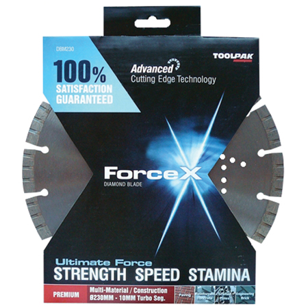 Diamond Blade 230mm x 22.23mm Multi-Material 10mm Turbo Segment Force X